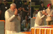 Prime Minister  Narendra Modi offered floral tributes to Mahatma Gandhi